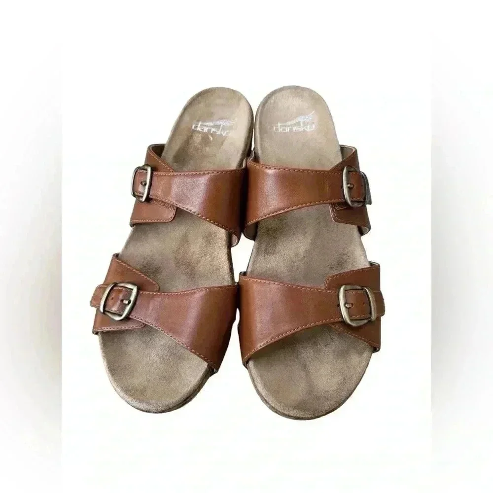 DANSKO Leeann Tan Burnished Calf Sandals